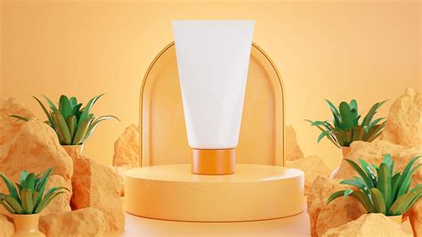 3d Render Of Sunscreen Protection Cream For Mockup Branding 10454498