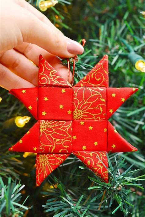 How to Make a Folded Fabric Star Ornament - Easy Crafts Ideas