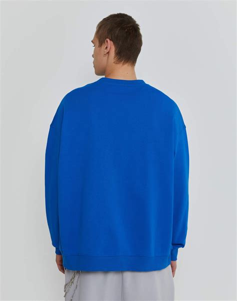 Синий свитшот oversize с аппликацией и вышивкой для мальчика BAC012006 ...