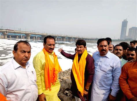 Delhi Bjp President Virendra Sachdeva And Party Leader Manoj Tiwari