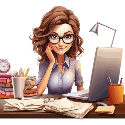 Premium Vector Woman Office Worker Vector On White Background