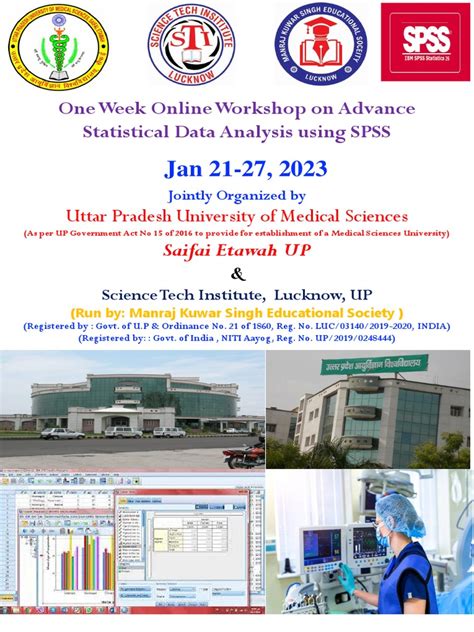 Brochure Online Workshop On Advance Statistical Data Analysis Using