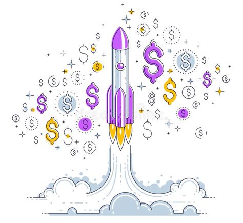 Startup Rockets Take Off Space Rockets Flying Start Up Business