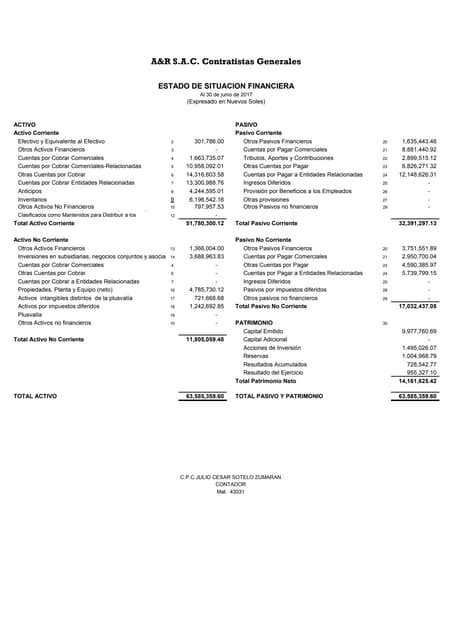 Estados Financieros Arsac Eeff Junio 2017 Pdf