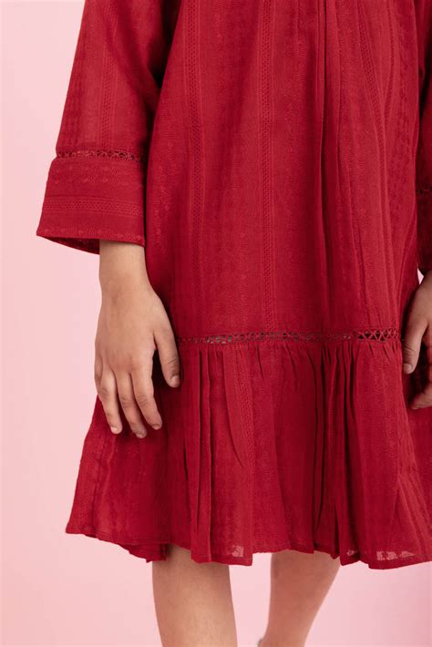 Red Lulu Dress Cottons Jaipur