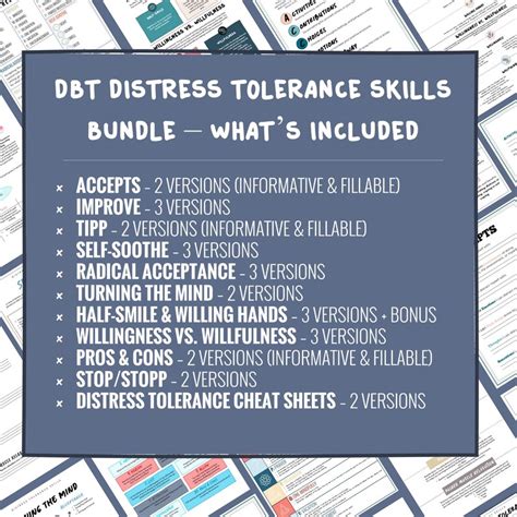 Dbt Distress Tolerance Skills Bundle Etsy