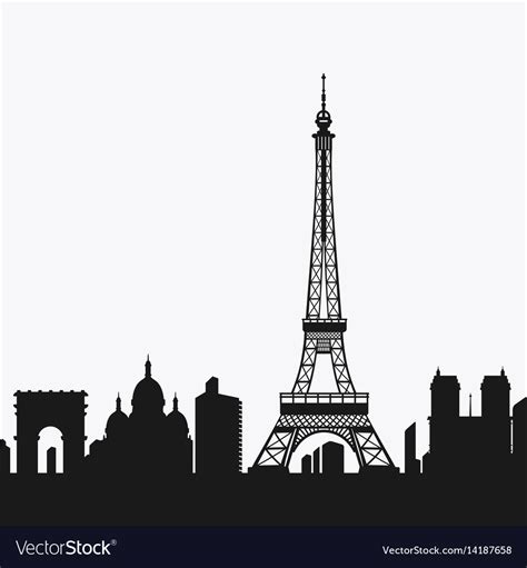 Silhouette of the eiffel tower Royalty Free Vector Image