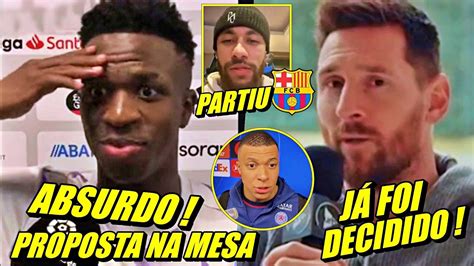 Mbapp Pirou Vini Jr Em Choque Proposta Messi Aceita Sal Rio E