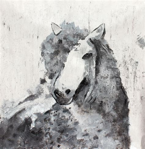 Irena Orlov - Silver Era Horse Farmhouse Horse Painting, Oil Heavy Textured on Canvas 50X 50 ...