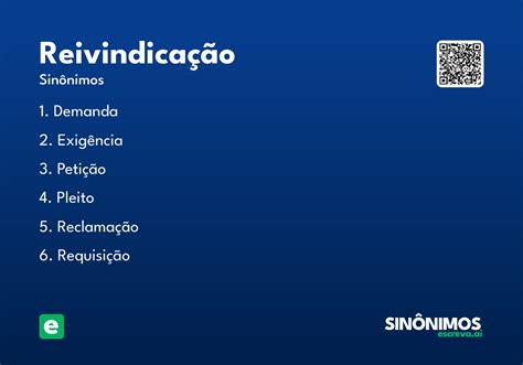 O Que É Reivindicação - Reivindicação - Significado e Sinônimo - escreva.ai