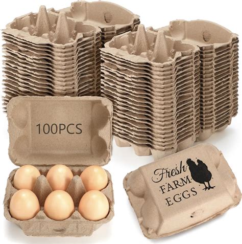 Amazon Ziliny 100 Pcs Paper Egg Cartons For Chicken Eggs Pulp