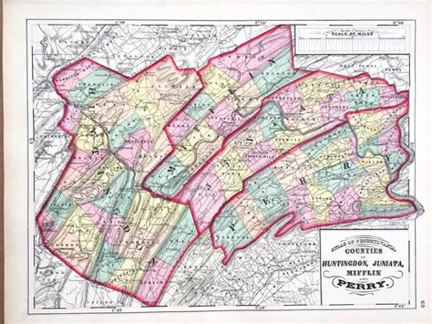 Huntingdon County Original 1872 State Of Pennsylvania Atlas Etsy