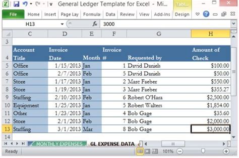 General Ledger Template For Excel