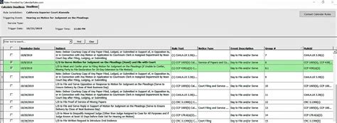 Federal Court Deadline Calculator