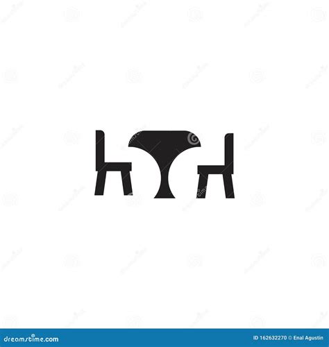 Furniture Company Logo Design With Using Table And Chair Icon Design