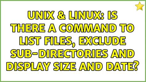 Unix Linux Is There A Command To List Files Exclude Sub Directories