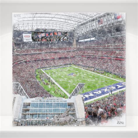 NRG Stadium Football Stadium Print, Houston Texans Football