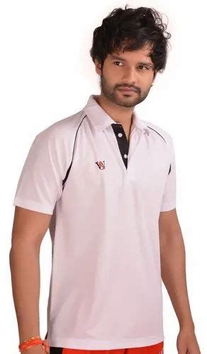 Male Polyester White Men Half Sleeve To Sports T Shirt Size Medium At