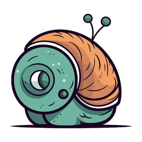 El Lindo Caracol De Dibujos Animados Ilustraci N Vectorial Aislada