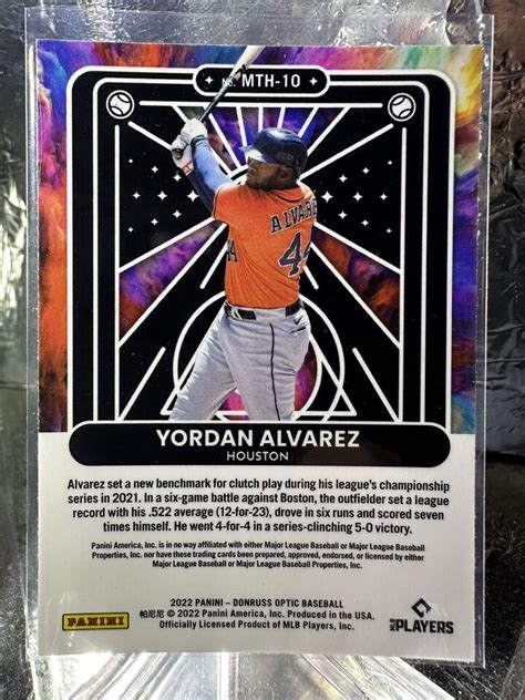 Donruss Optic Mythical Yordan Alvarez Houston Astros Mth