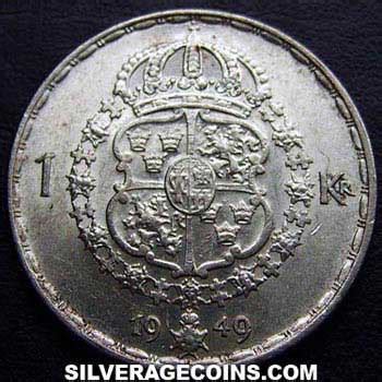 Ts Gustav V Swedish Billon Krona Silver Age Coins