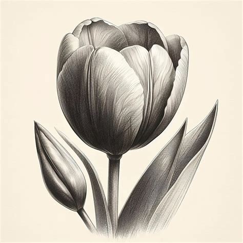 Tulip flower sketch | Premium AI-generated image