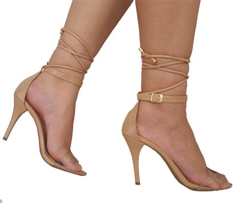 Sandalia Nude Bege Feminina Salto Medio Tira Transparente Salto Fino Festa Bmnp Sand Lia