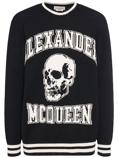 Pull over à col rond en laine Alexander McQueen Homme Luisaviaroma