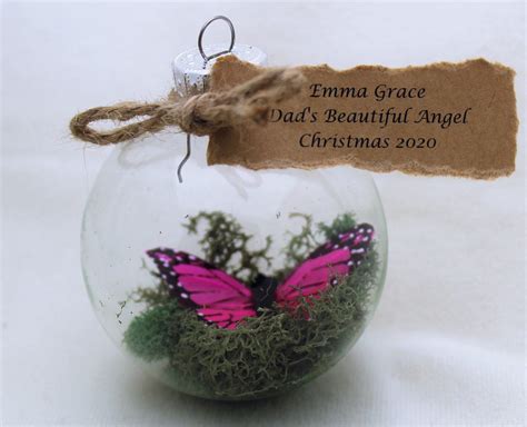 Butterfly Memorial Christmas Ornament Monarch Captive Inside Etsy