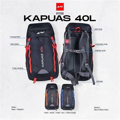 Jual ARei Ransel Semi Carrier Pria 40 Liter KAPUAS Tas Mendaki Rei