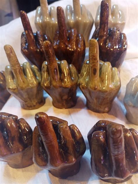 Middle Finger Concrete Statue Figurine Flip Off Fuck You Shipped Anonymously Etsy