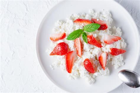 Premium Photo Healthy Breakfast Cottage Cheese With Strawberries