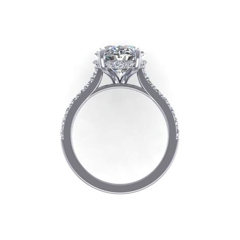 Signature Hidden Halo Pave Ring W Cathedral Profile The Classic