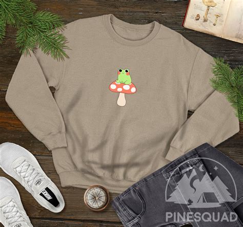 Cute Frog Mushroom Mushroom Sweatshirt Frog Shirt Kawaii Etsy