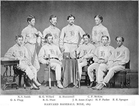 Baseball History 19th Century Baseball Image Harvard Baseball Nine 1867