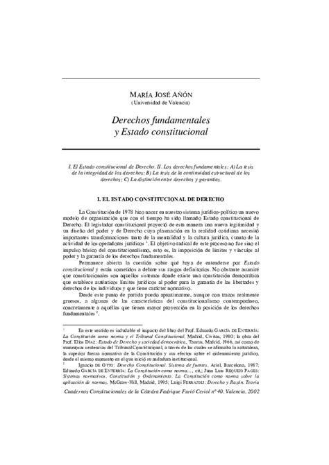 Pdf Derechos Fundamentales Y Estado Constitucional