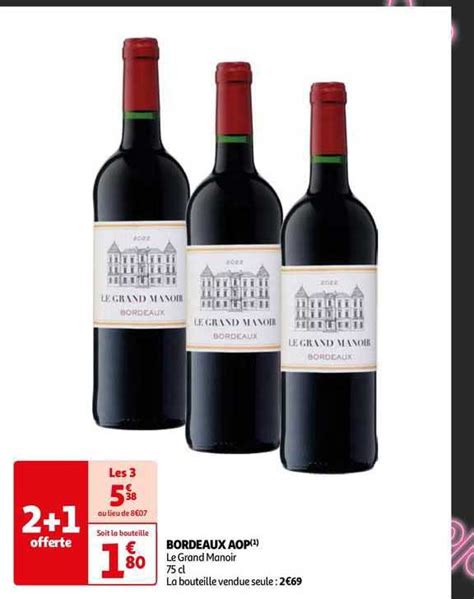 Promo Bordeaux Aop Le Grand Manoir Chez Auchan Icatalogue Fr