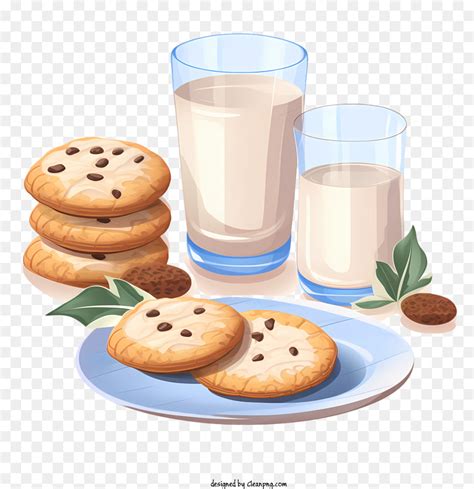 Biscuits Et Lait Cookie Pépites De Chocolat PNG Biscuits Et Lait