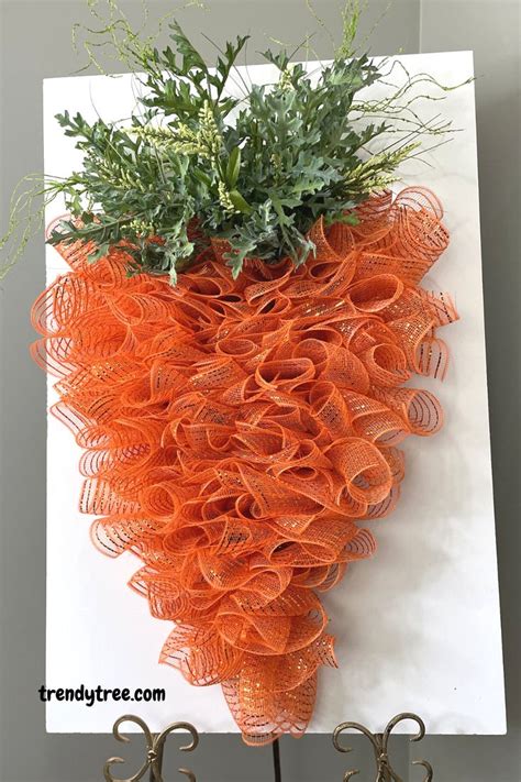 Easy Deco Mesh Carrot Wreath Tutorial Wreath Tutorial Deco Mesh