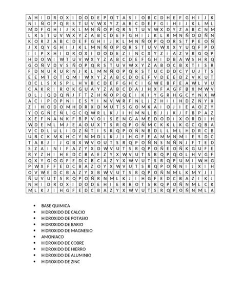 Sopa De Letras De Bases Qu Micas Word Search Puzzle Words Word Search