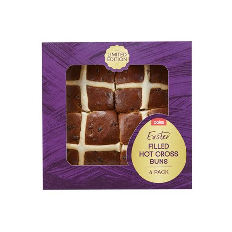 Buy Coles Carrot Cake Filled Hot Cross Bun Pack Coles