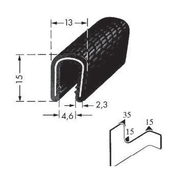 Kantenschutzprofil Plattendicke 6 8 Mm BxH 13x15 Mm Technirub