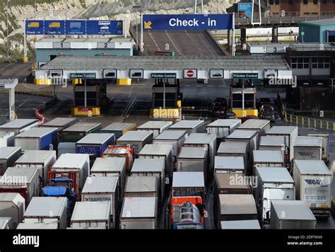 Queues Of Lorries Hi Res Stock Photography And Images Alamy