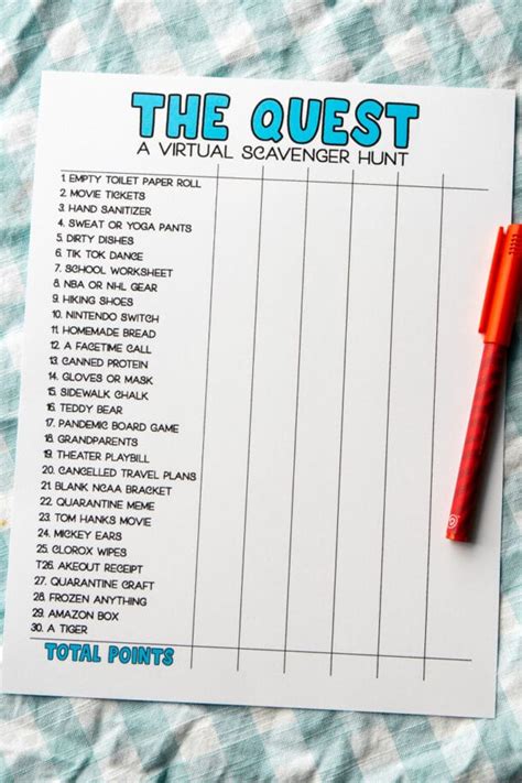 The Best Virtual Scavenger Hunt Ideas {Free Printable!} - Play Party Plan