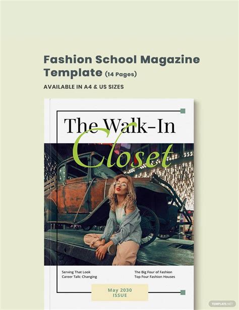 Fashion School Magazine Template in InDesign, Word, Publisher, Pages ...