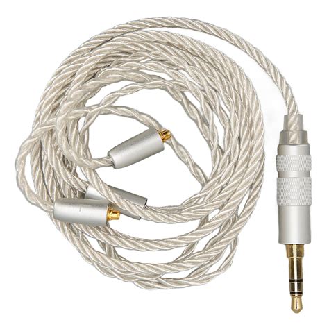 Replacement Earphone Cable Silver Plated Copper HiFi 4 Core MMCX To 3