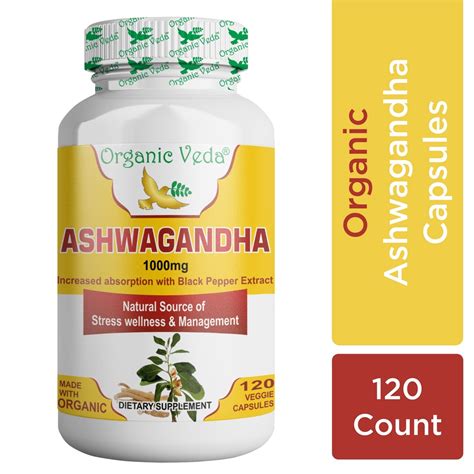 Organic Veda Ashwagandha Root 120 Veg Capsules Shopee Singapore