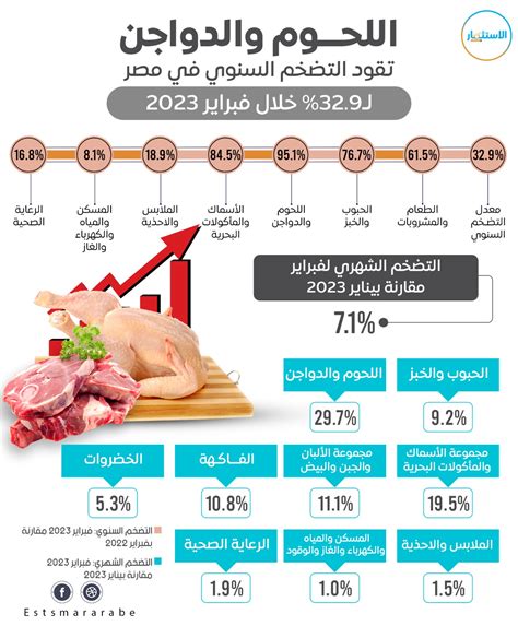 إنفوجرافيك لماذا ارتفع معدل التضخم في مصر خلال فبراير 2023؟