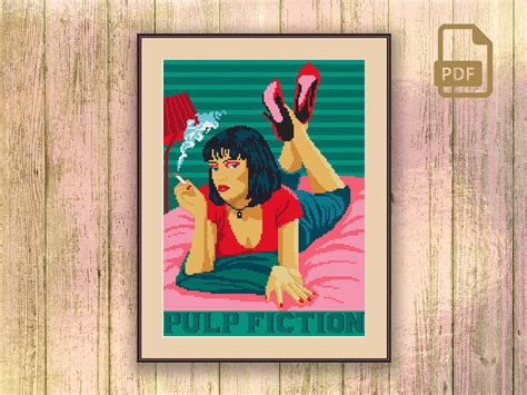 Mia Wallace Pulp Fiction Cross Stitch Pattern Tv Inspire Uplift