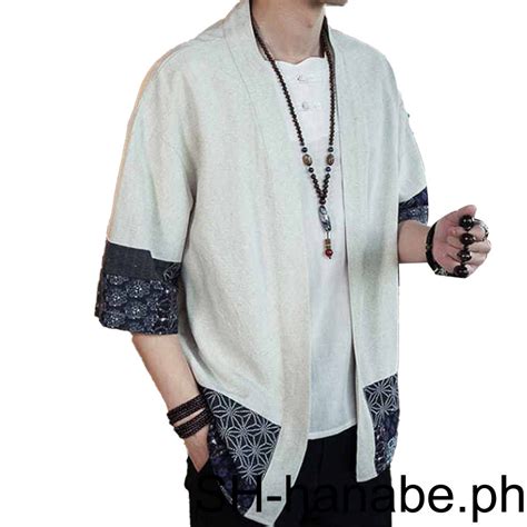 1 2 Men S Kimono Jackets Clothing Casual Linen Cardigan Half Sleeves Open Front Coat Outwear